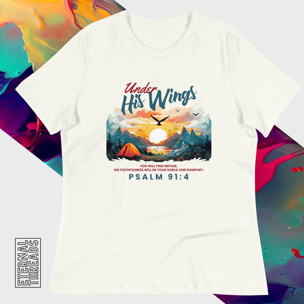 Psalm 91:4 Nature Tee - Relaxed Womens