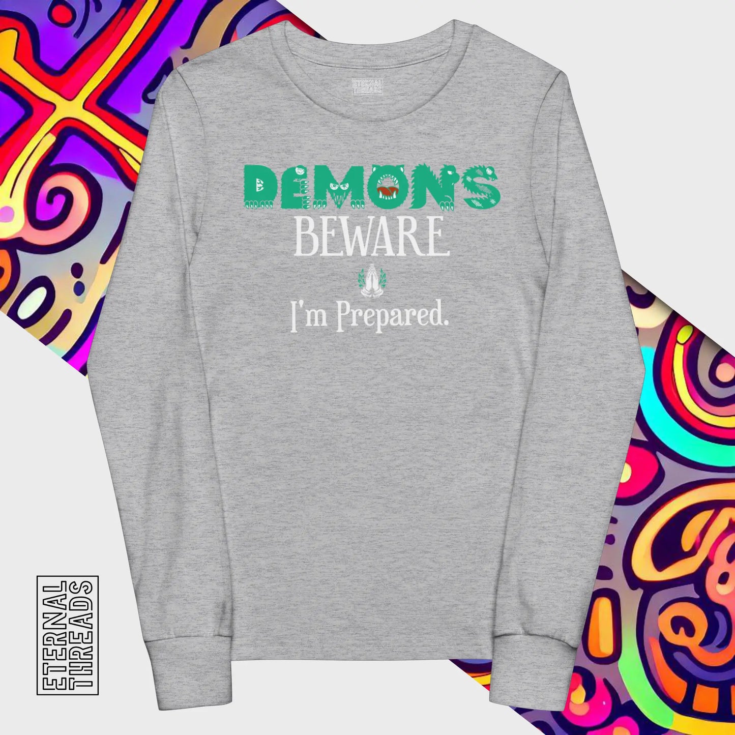 Demons Beware Youth Long Sleeve Tee