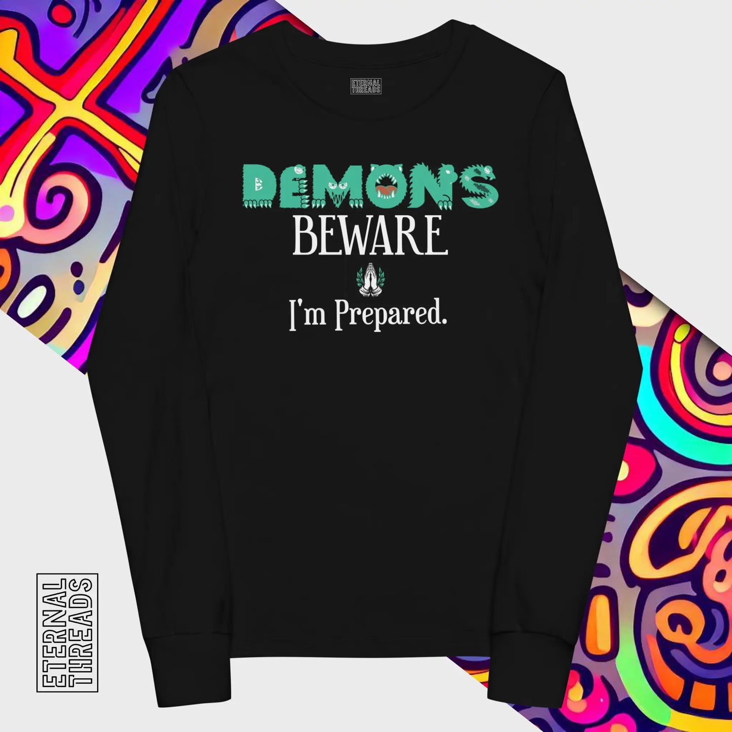 Demons Beware Youth Long Sleeve Tee