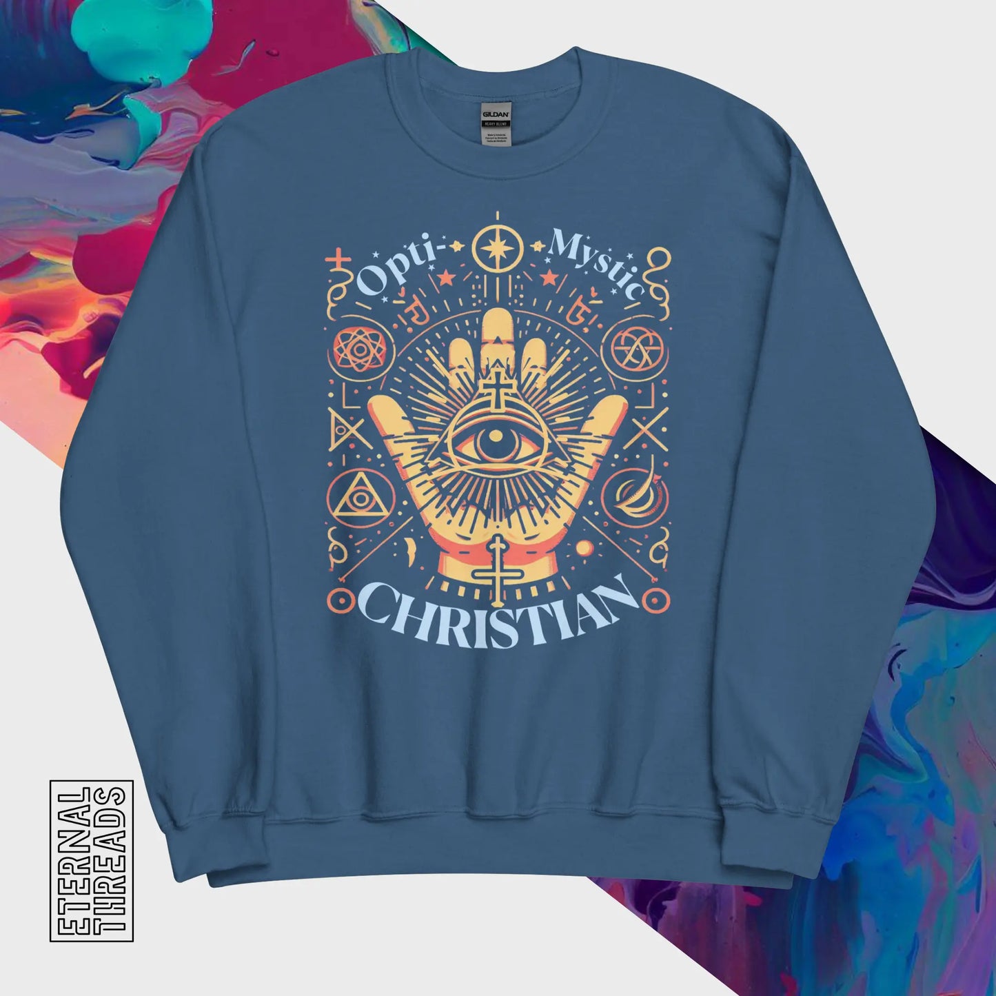 Opti-Mystic Christian Hamsa Hand Sweatshirt