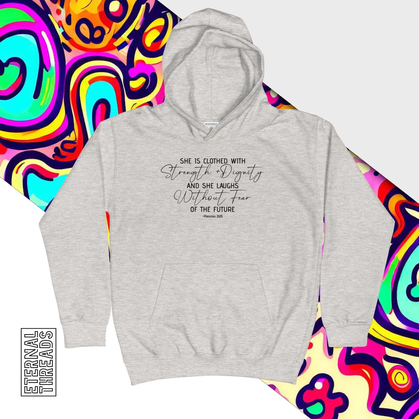 Proverbs 31:25 Youth Hoodie