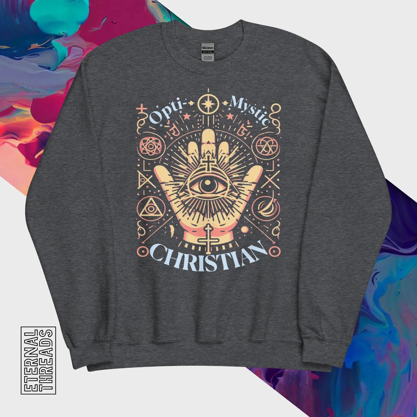 Opti-Mystic Christian Hamsa Hand Sweatshirt