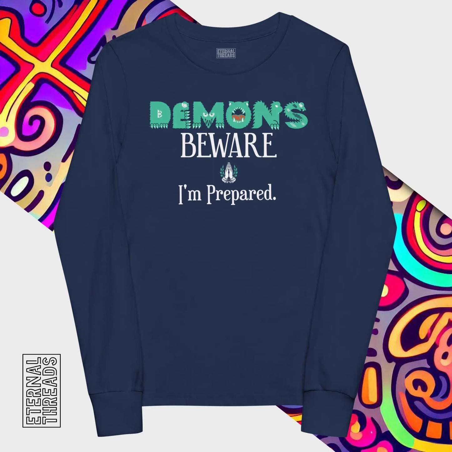 Demons Beware Youth Long Sleeve Tee