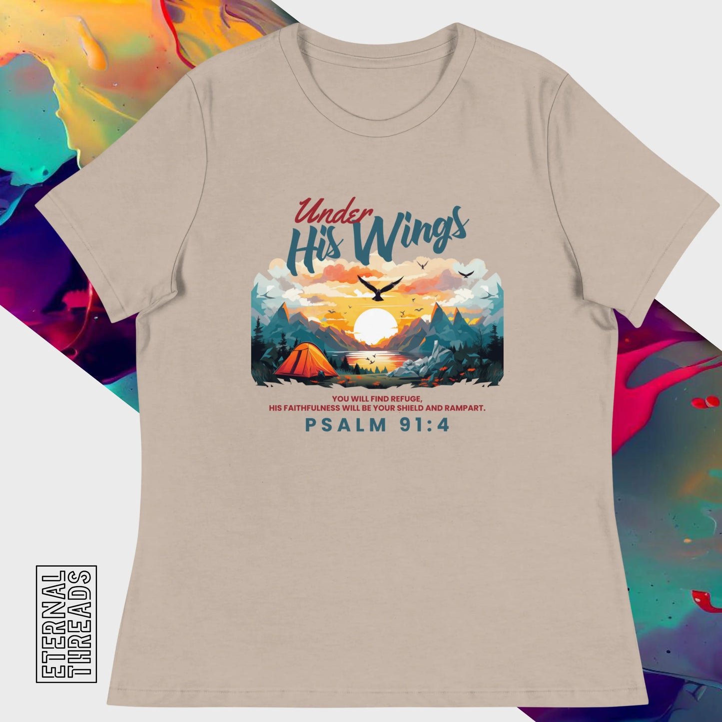 Psalm 91:4 Nature Tee - Relaxed Womens