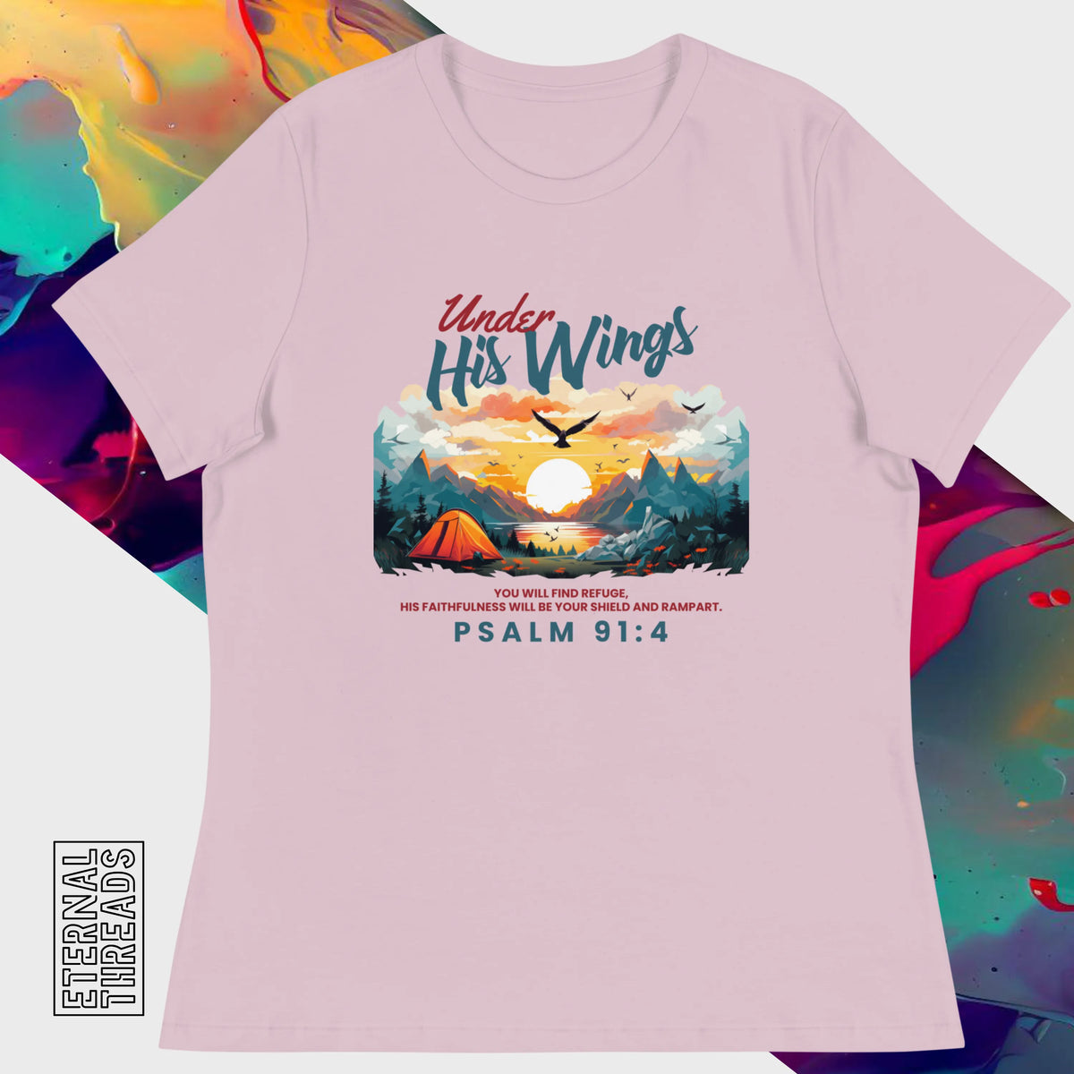 Psalm 91:4 Nature Tee - Relaxed Womens