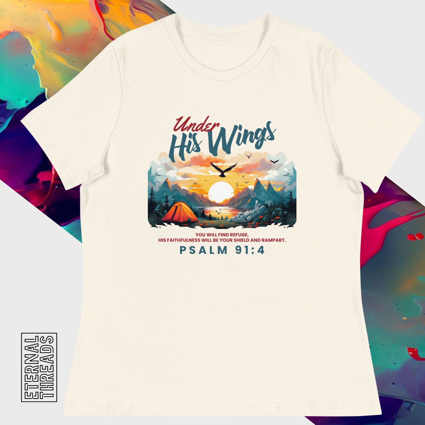 Psalm 91:4 Nature Tee - Relaxed Womens