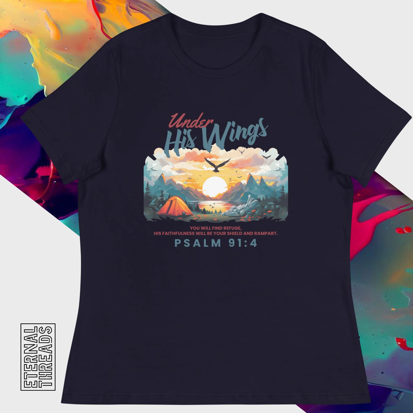 Psalm 91:4 Nature Tee - Relaxed Womens