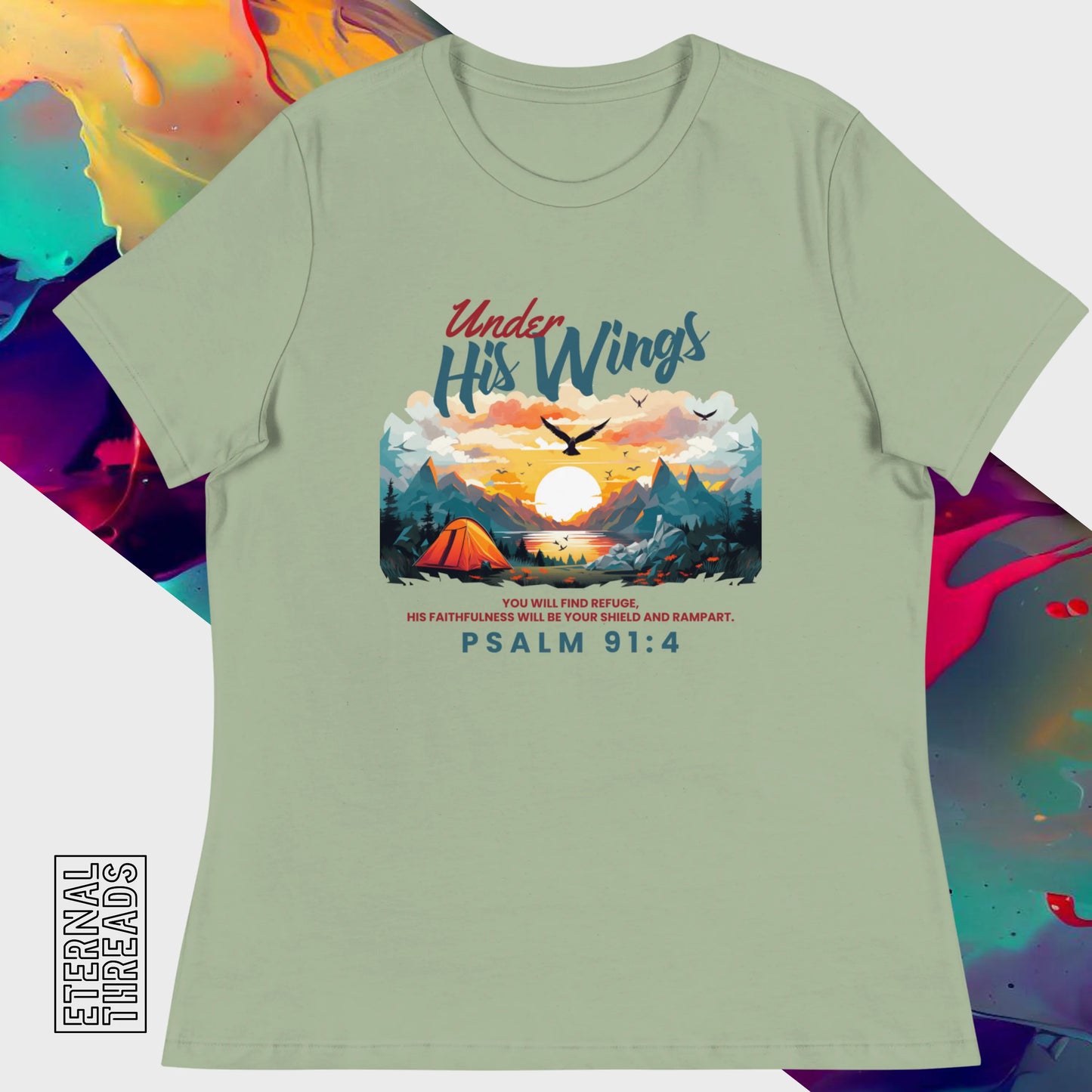 Psalm 91:4 Nature Tee - Relaxed Womens